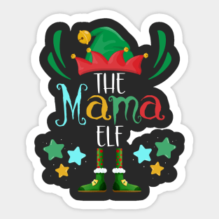 The Mama Elf, Christmas Family Matching Fun Xmas Top Sticker